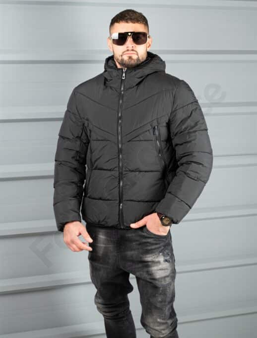Geaca scurta pentru iarna cu gluga dupa model Nike cod 5173