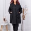 Palton maxi din material gros cu aplicatie 3D cod 30065