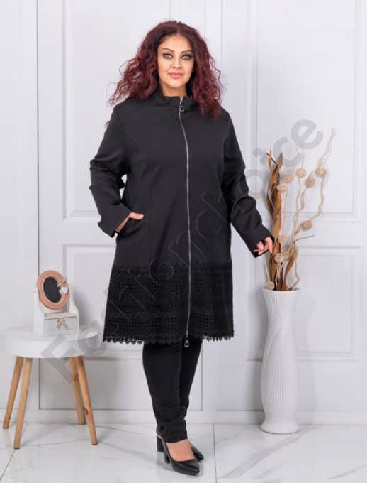 Trenci maxi cu bordur din dantela englezeasca cod 30081