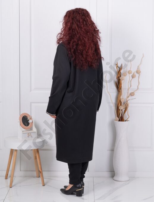 Palton maxi elegant cu accente brodate cod 30075