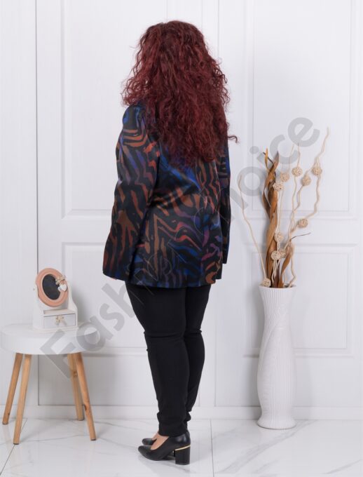 Sacou maxi elegant cu imprimeu multicolor cod 30086