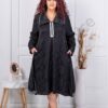 Rochie maxi in clos cu accente din fas si decolteu modern-cercuri cod 40087-1