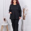 Compleu maxi sport-elegant cu decoratie din perle si pietricele cod 23048