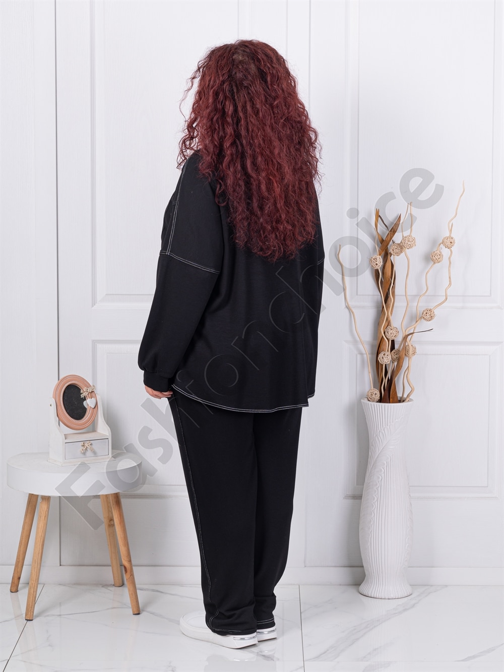 Compleu maxi sport-elegant cu fermoar decorativ cod 23052