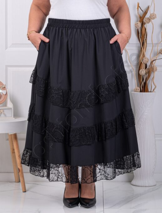 Fusta maxi cu volane din dantela cod 50757