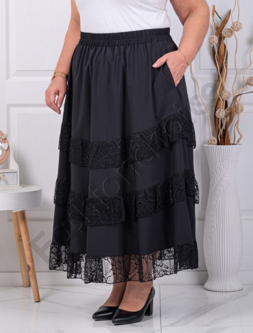Fusta maxi cu volane din dantela cod 50757