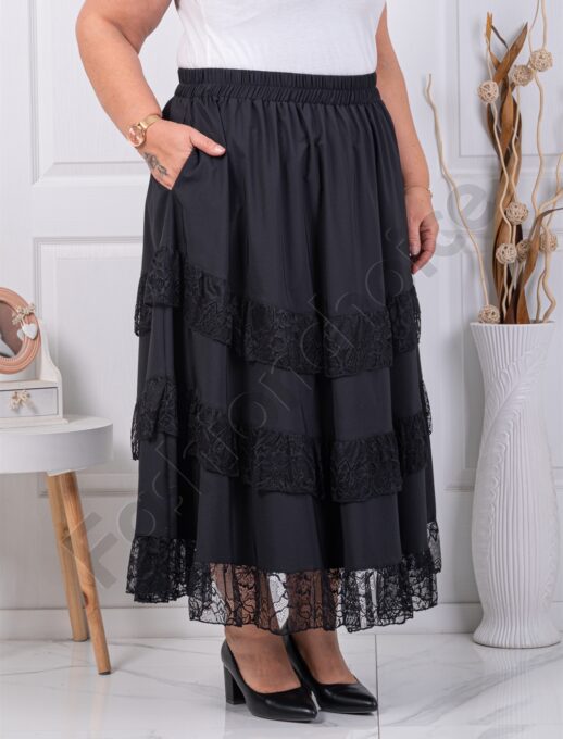 Fusta maxi cu volane din dantela cod 50757