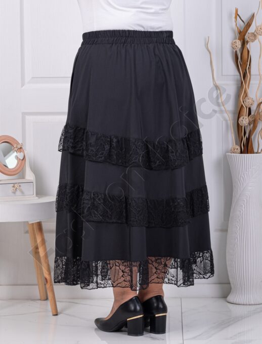 Fusta maxi cu volane din dantela cod 50757