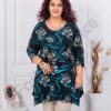 Tunica maxi cu elastan si imprimeu floral-albastru cod 25116-5