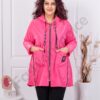 Trenci maxi din fas cu fermoare metalice-roz cod 9436-4