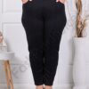 Pantalon maxi cu croi elegant si elastan-negru cod 1480