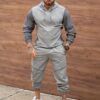 Compleu pentru barbati din fas cu maneci contrastante-gri cod 26-08-2