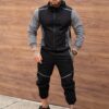 Compleu pentru barbati din fas cu maneci contrastante-negru cod 26-08