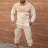 Compleu pentru barbati din fas cu gluga-bej cod 26-05-1