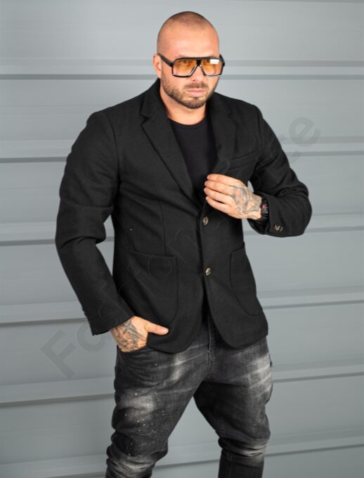 Sacou barbati sport-elegant pentru iarna-negru cod 25303-1