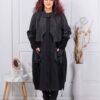 Trenci maxi cu gluga in combinatie cu fas cod 10491