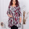 Tunica maxi in clos cu imprimeu frumos-bordo cod 26367