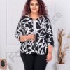 Blazer maxi elegant cu imprimeu negru/alb cod 1439-13