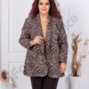 Sacou maxi elegant fara inchidere cu imrpimeu tigru cod 26072-1