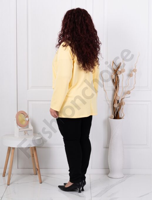 Sacou maxi sport-elegant cu rever dublu-galben cod 24487-2