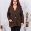 Sacou maxi sport-elegant cu rever dublu-maro cod 24487-1