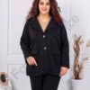 Sacou maxi sport-elegant cu rever dublu-negru cod 24487