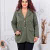 Sacou maxi sport-elegant cu rever dublu-kaki cod 24487-4