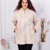 Jacheta maxi in clos din velur cu gluga-capucino cod 3833-5