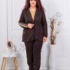 Compleu maxi sport-elegant din doua piese blazer si pantalon-ciocolata cod 1467-3
