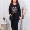 Compleu maxi cu imprimeu auriu Liberty-negru cod 10097