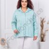 Geaca maxi tip camasa din denim subtire cu broderie englezeasca-menta cod 5108-1