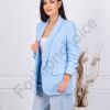 Blazer de dama cu maneci suflecate-albastru deschis cod 10207-12