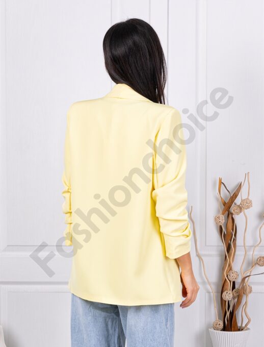 Blazer de dama cu maneci suflecate-galben dechis cod 10207-10