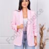 Blazer de dama cu maneci suflecate-roz deschis cod 10207-11
