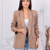 Blazer de dama cu maneci suflecate-moca cod 10207-8