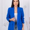 Blazer de dama cu maneci suflecate-albastru regal cod 10207-9