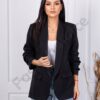 Blazer de dama cu maneci suflecate-negru cod 10207-6