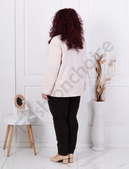 Sacou maxi elegant cu rever dublu-capucino cod 4137-5
