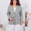 Sacou maxi elegant cu rever dublu-kaki cod 4137-6