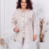 Jacheta maxi din denim cu aplicatie si gluga-capucino cod 11574-1