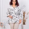 Camasa maxi eleganta cu imprimeu frunze-negru cod 82353