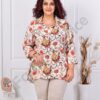 Camasa maxi eleganta cu imprimeu floral-caramiziu cod 82358
