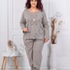 Compleu maxi cu aplicatie si paiete-moca cod 61858-2