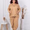 Compleu maxi cu design modern si gluga-camel cod 11350-2