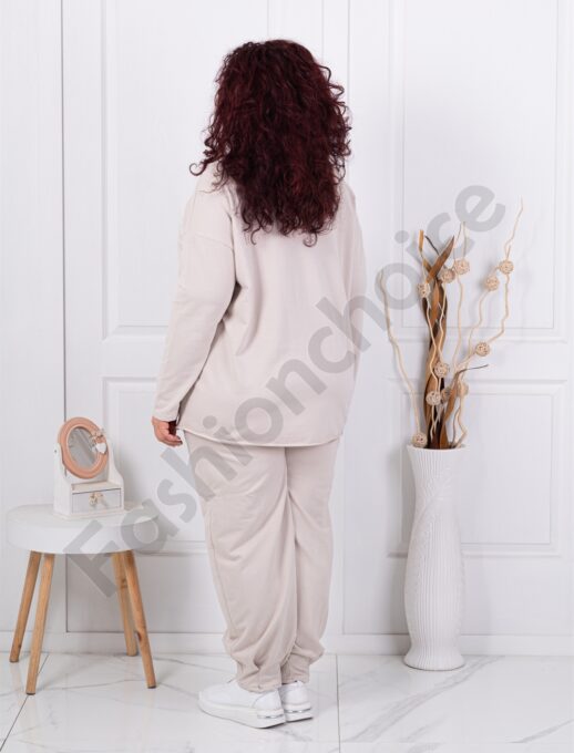 Compleu maxi cu design asimetric si aplicatie-capucino cod 11600-1