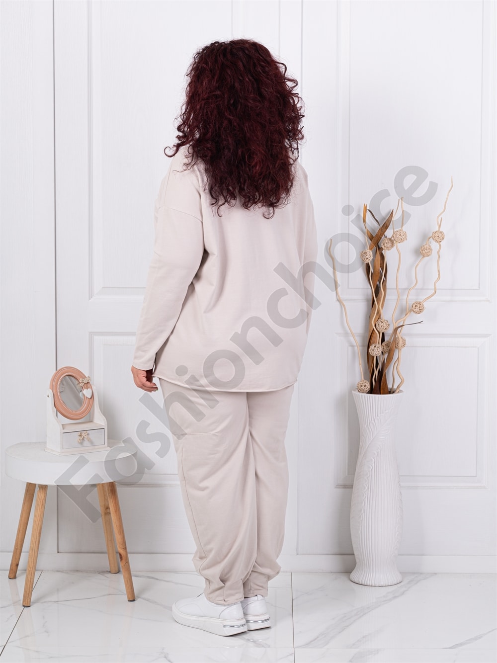 Compleu maxi cu design asimetric si aplicatie-capucino cod 11600-1