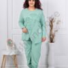 Compleu maxi cu design asimetric si aplicatie-menta cod 11600-3