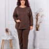 Compleu maxi cu aplicatie 3D si pietricele-maro cod 24475-3