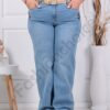 Blugi maxi cu broderie si pietricele-albastru deschis cod 7613