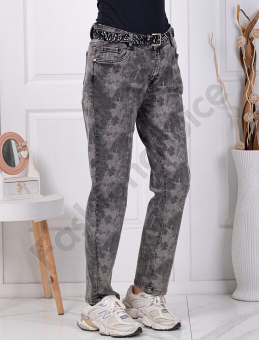 Blugi de dama cu design modern-gri cod 7663